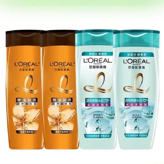 【券后15元】欧莱雅洗发露/润发乳100ml*4