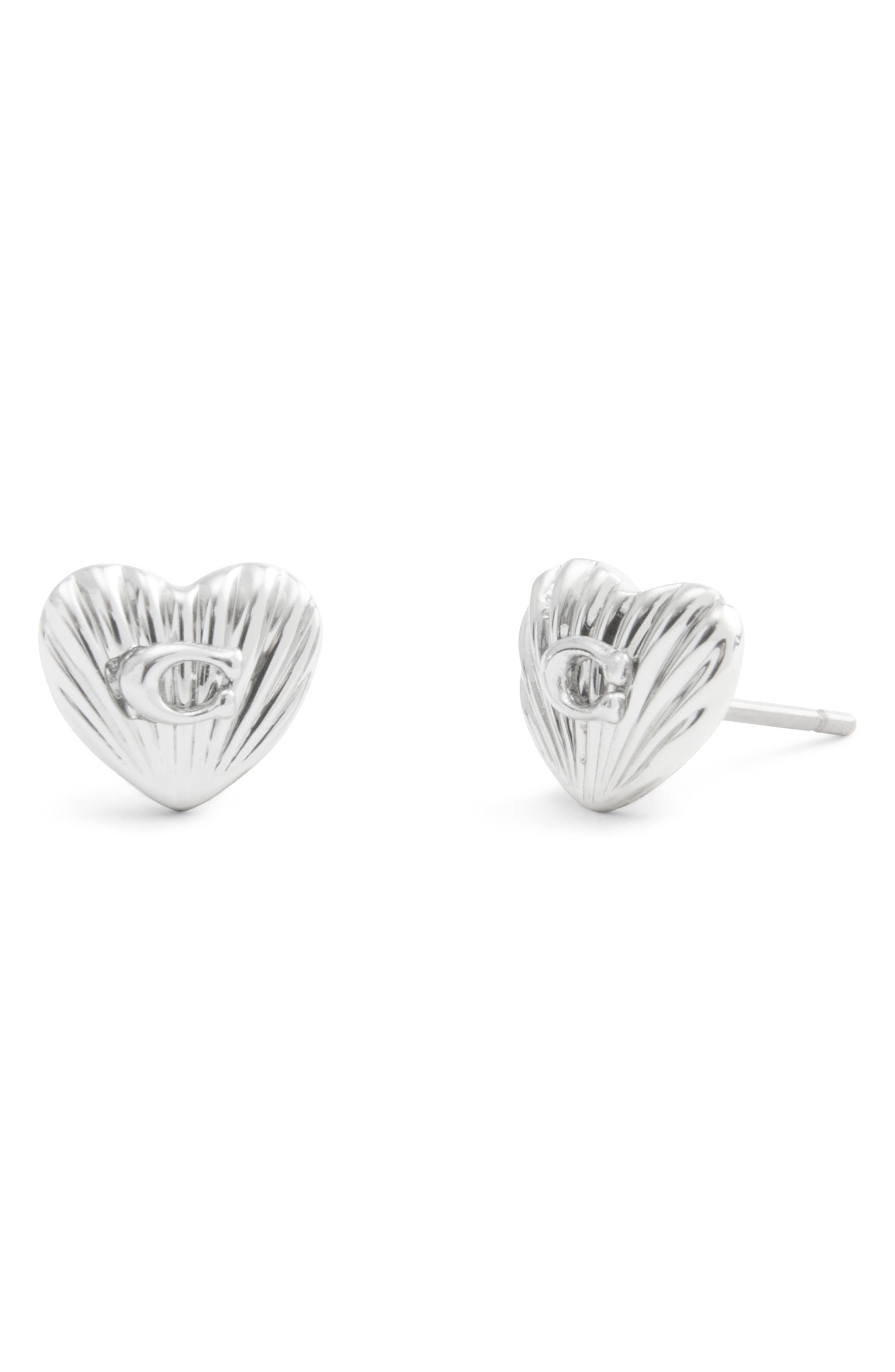 COACH Heritage Heart Stud Earrings
