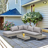 Outsunny 3pc Rattan Wicker 沙发套装