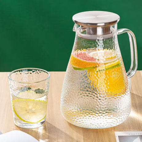 17.95元！青苹果 锤纹壶1.8L+锤纹玻璃杯249ML*2