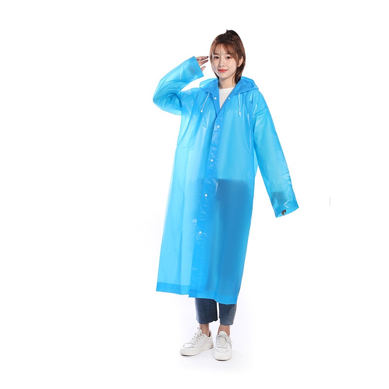访客 加厚一体式雨衣 蓝色