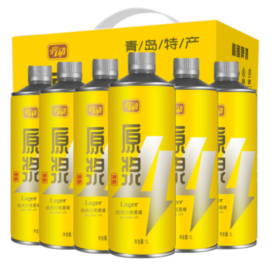 9.8元包邮！亮动 精酿拉格黄啤1L