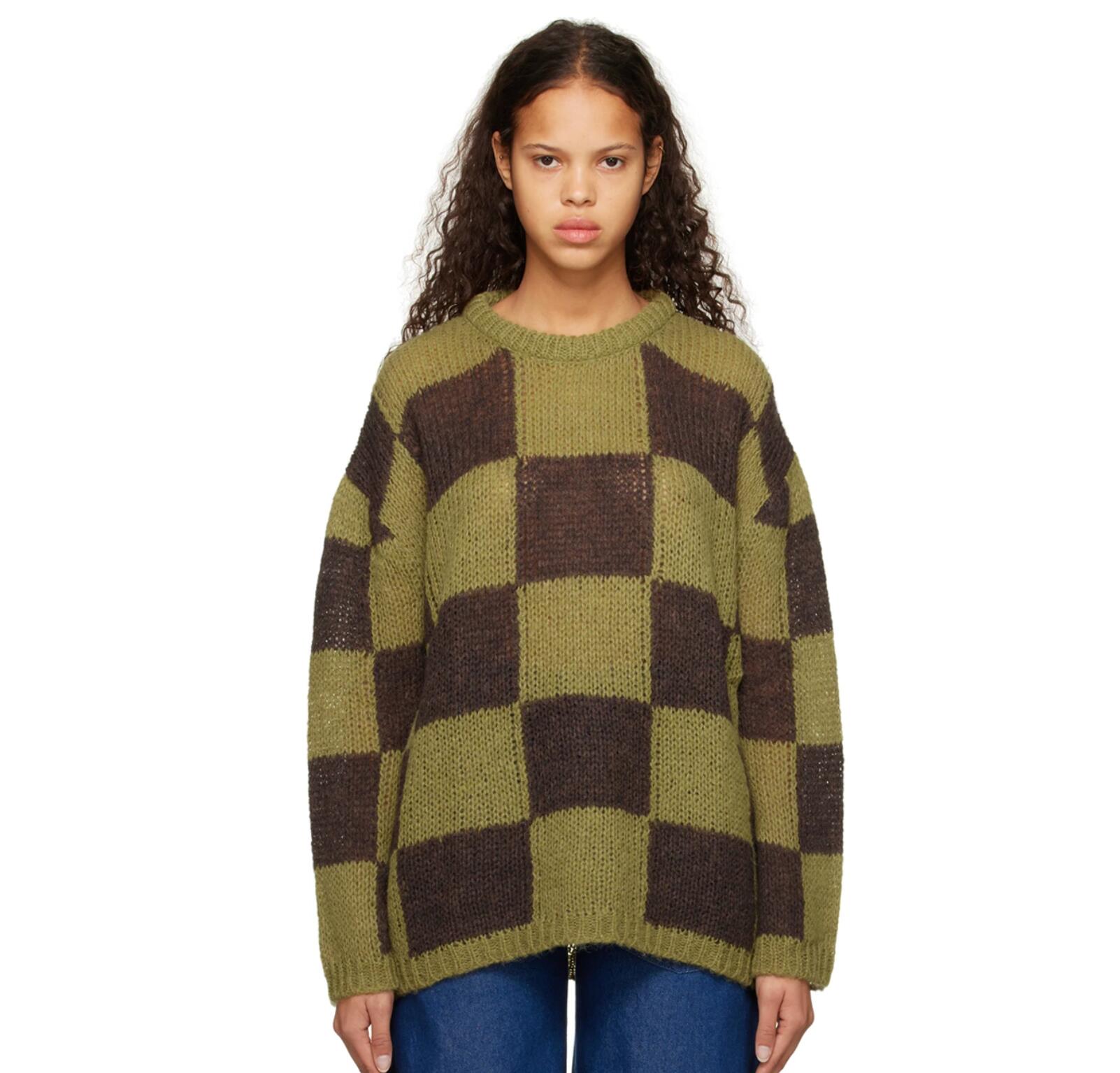 OPEN YY棋盘格毛衣