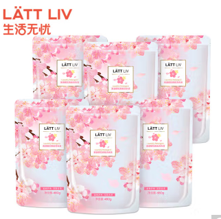 9.9元包邮！LATTLIV生活无忧 樱花洗衣液480g*6袋
