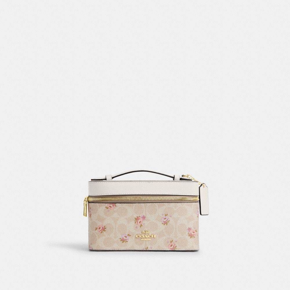 coach cosmetic case in signature canvas with floral print CAP14-IMSAS