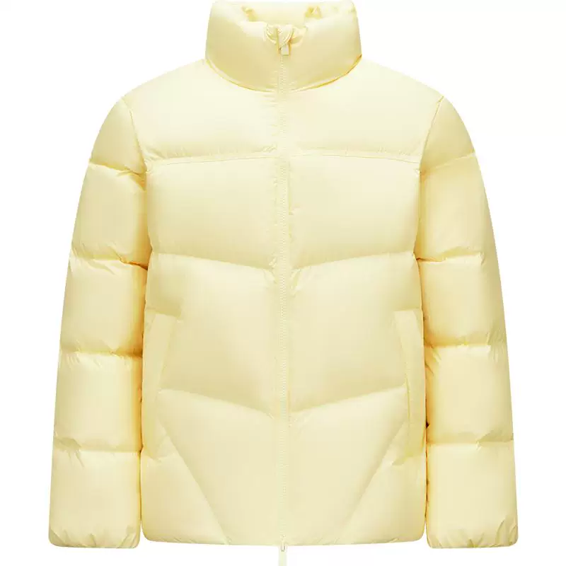轻松|森马羽绒服男冬90绒发热防泼水外套2025情侣纯色立领面包服