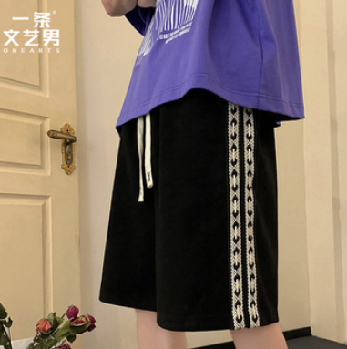 25元包邮！一条文艺男  美式Ins直筒复古五分裤
