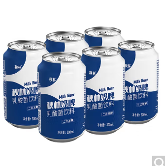 7.9元包邮！秋林 奶啤乳酸菌风味发酵含乳饮料 300ml*6