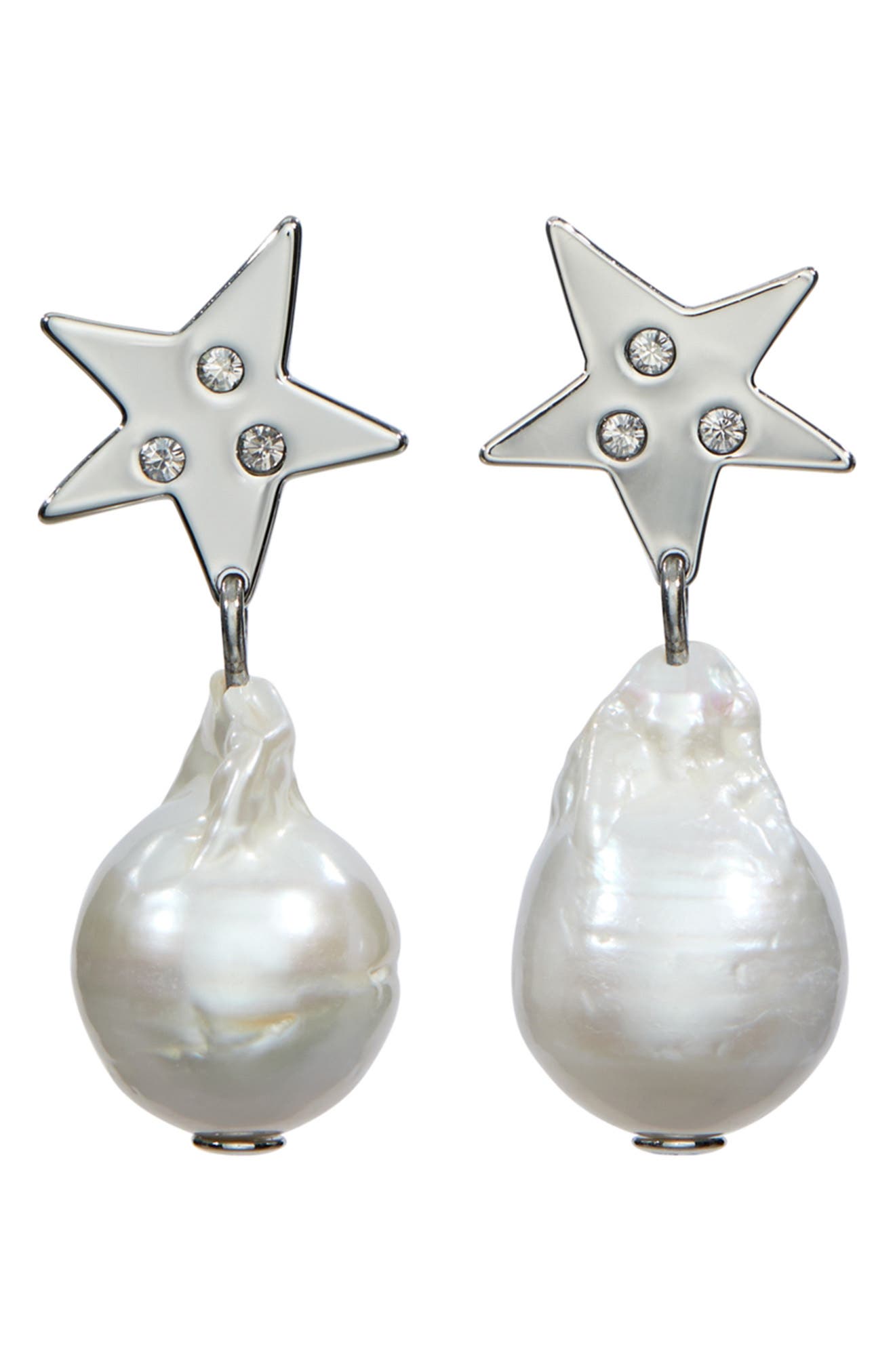 Tory Burch Star Cultured Pearl Drop Earrings