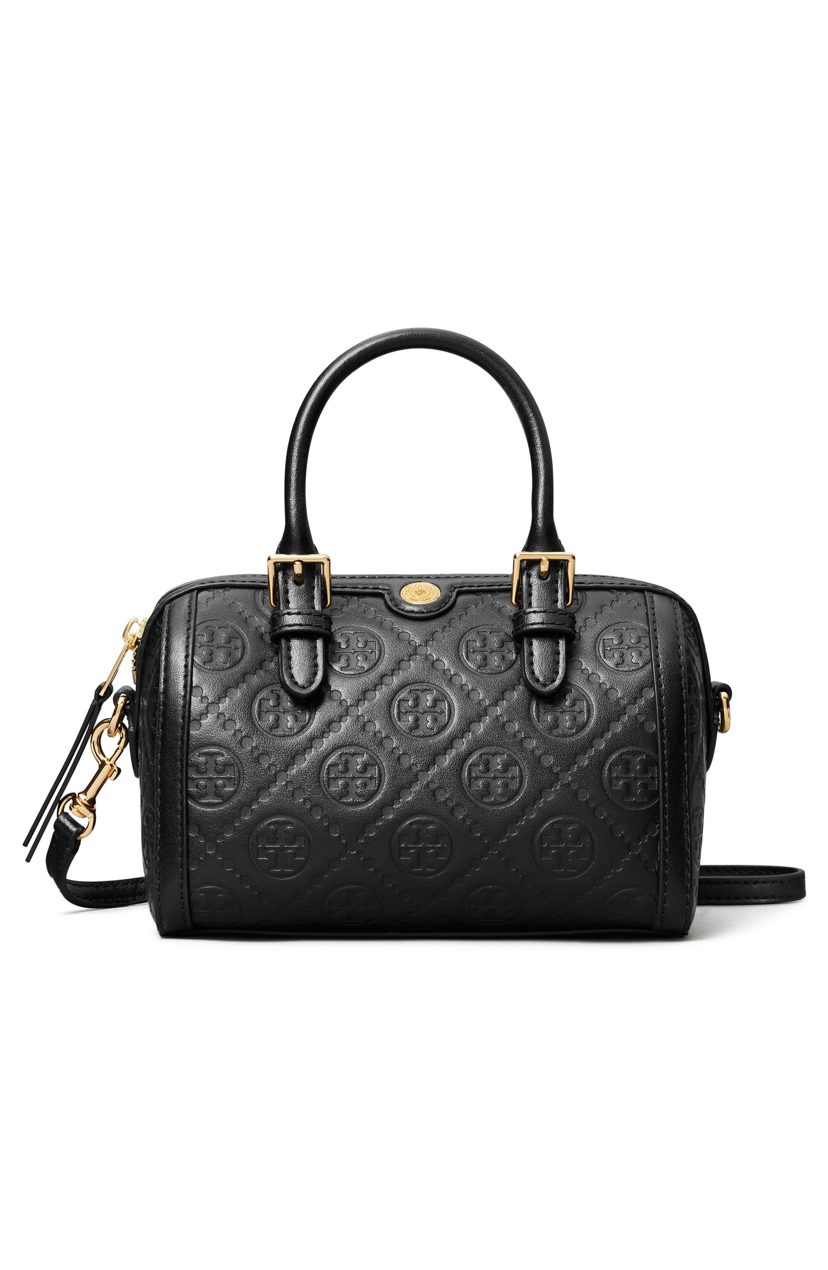 Tory Burch Petite T Monogram Leather Barrel Bag