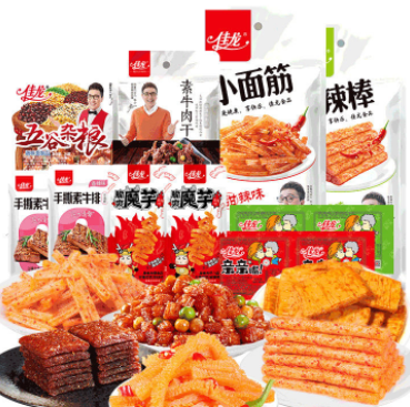 13.9元包邮！佳龙辣条小面筋大礼包 一箱50包组合（HP商家返1元，可以用随机红包）