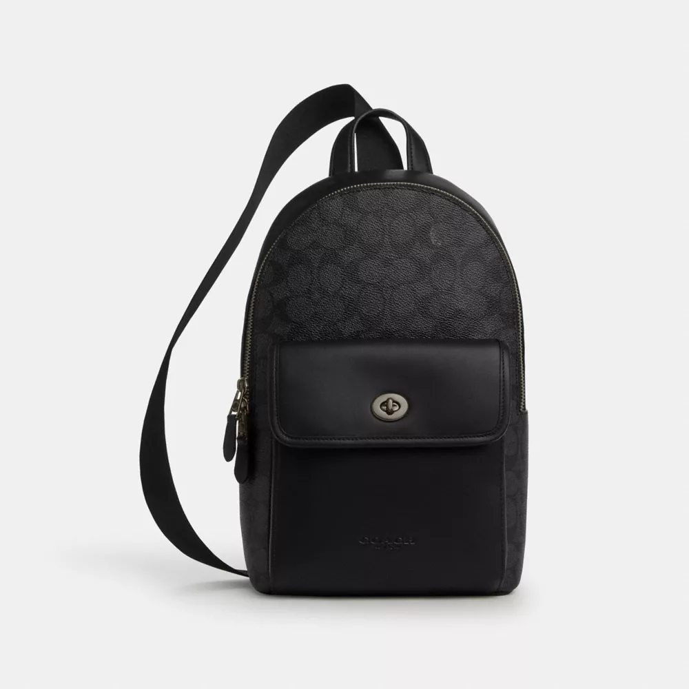coach teri shoulder bag in signature canvas with stripe CAL81-IMTAM