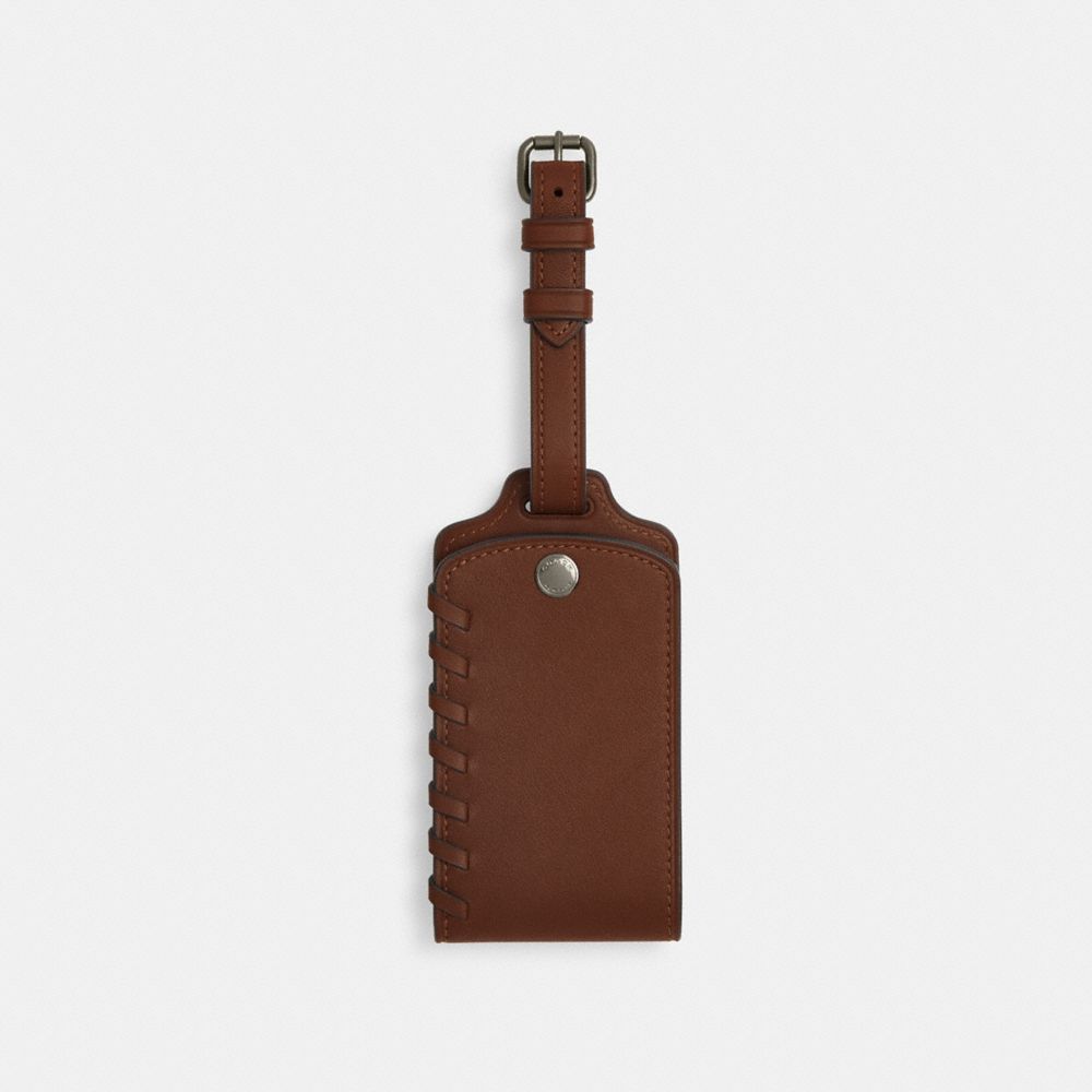 coach luggage tag with whipstitch CBE01-QB/SD