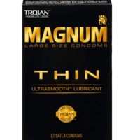 Trojan Magnum 超薄大号润滑避孕套，12 只