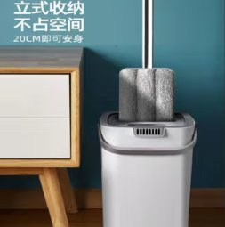 27.9元包邮！刮刮把 拖地神器 洗刮桶+拖把套装+2块布