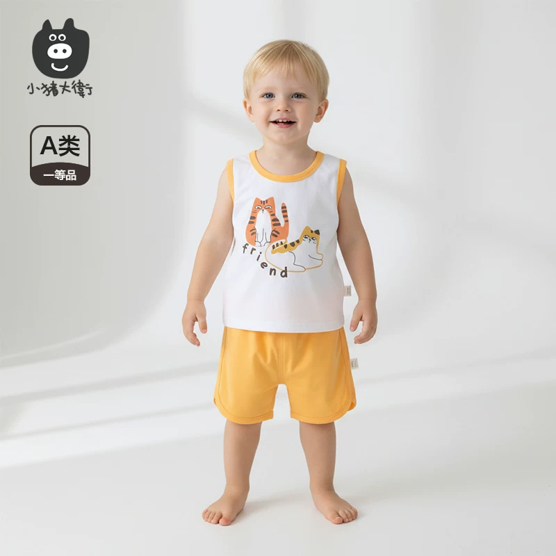 小猪大卫夏季儿童家居服套装
