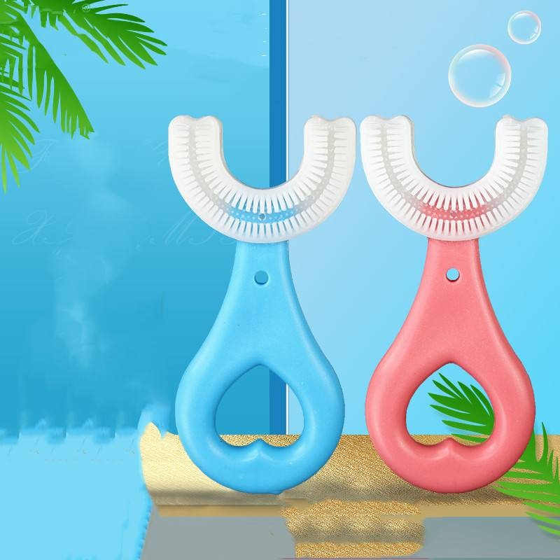 首单+签到！儿童U型硅胶牙刷2-12岁口含式