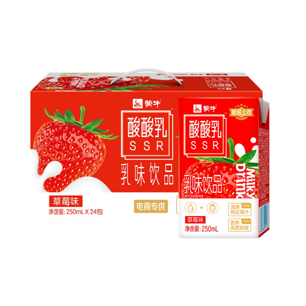 【蒙牛】酸酸乳草莓味250ml*48盒