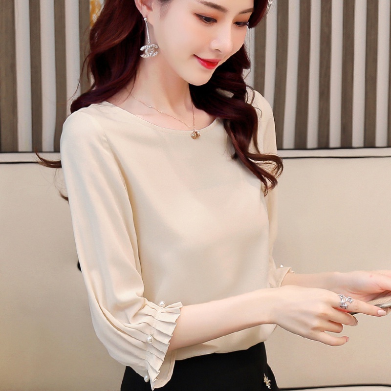 女新款洋气很仙的韩版宽松小衫衬衣