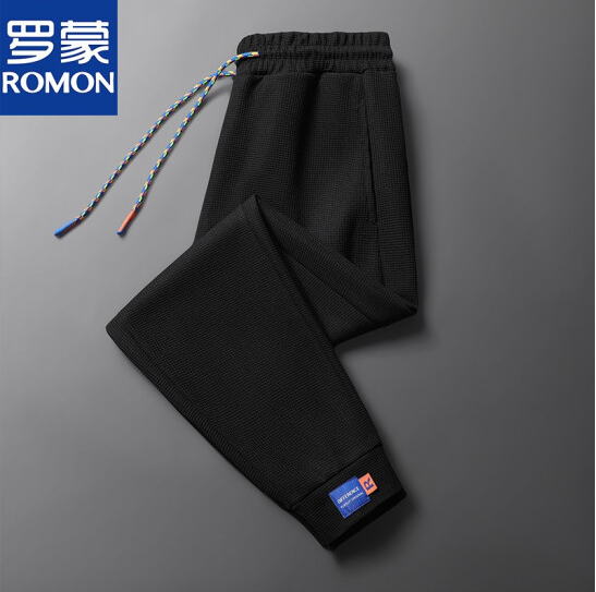 34.9元包邮！罗蒙 男士春夏季华夫格休闲裤