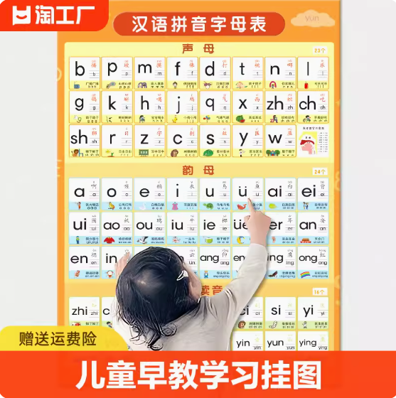 汉语拼音 表挂画，1.8元包邮