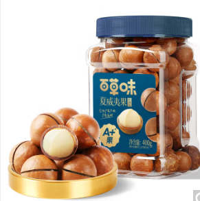16.9元包邮！百草味 奶油夏威夷果400g罐装