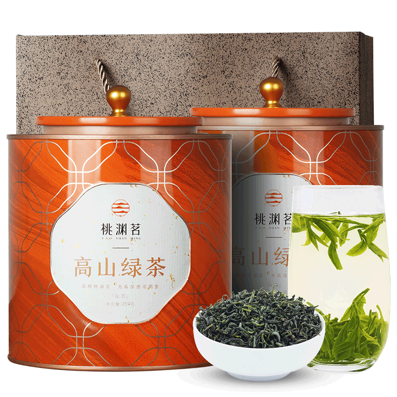 【到手56元包邮】桃渊茗 高山云雾绿茶 500g罐装配提袋