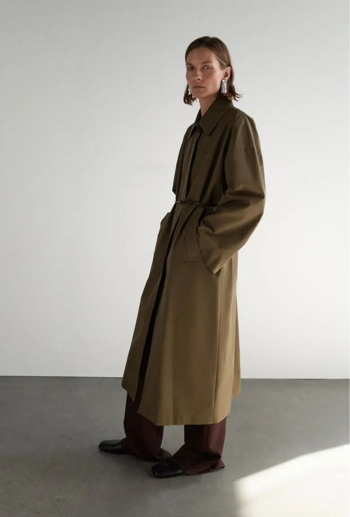 MANGO Belted Cotton Blend Trench Coat