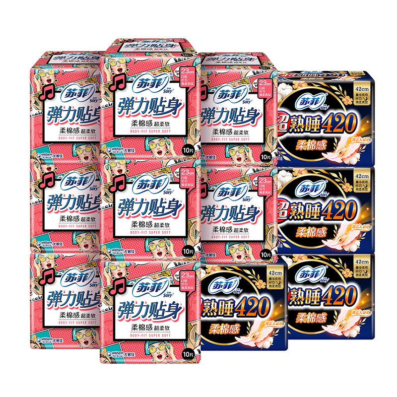 苏菲日用弹力贴身+夜用超熟睡12包96片