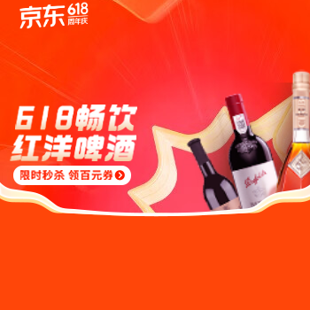 京东 618畅饮红洋啤酒 限时秒杀、领百元券
