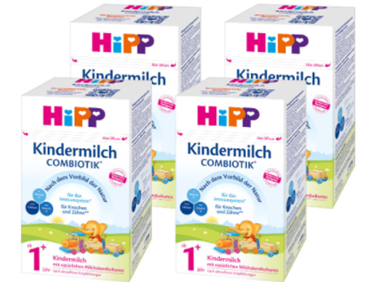 包邮!HiPP 喜宝 有机益生菌婴幼儿奶粉 1+段 600g*4盒装,含税实付€42.81(约¥325)可叠加新人首单9折