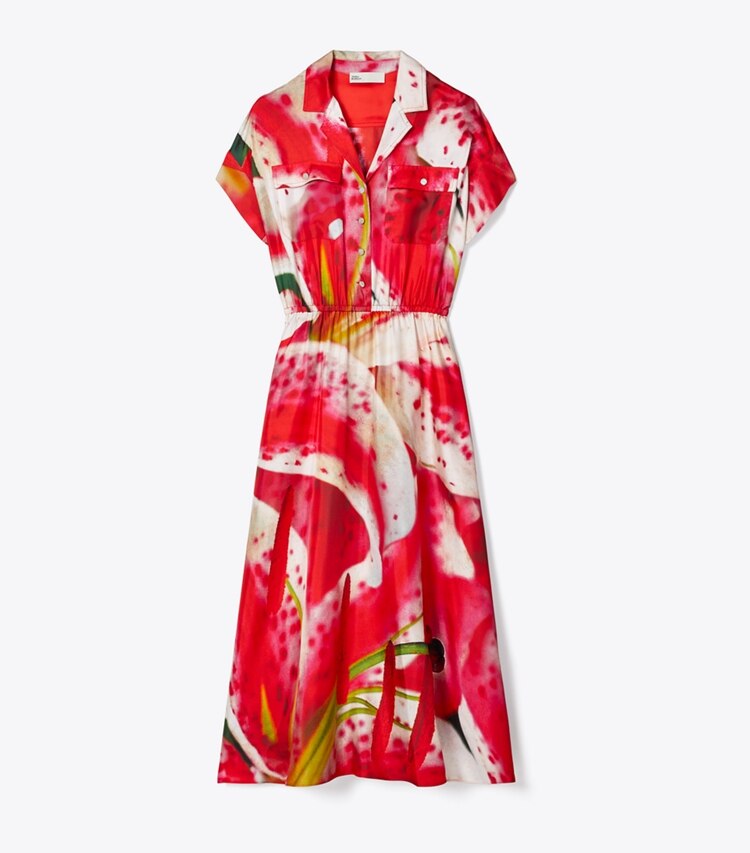 tory burch Printed Silk Twill Shirtdress