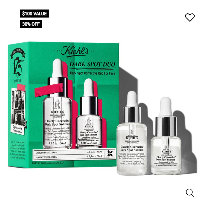 Kiehls 淡斑精华套装 $100降至$39