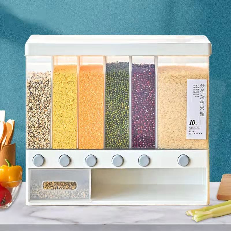多功能分格米桶家用密封收纳盒厨房储米箱