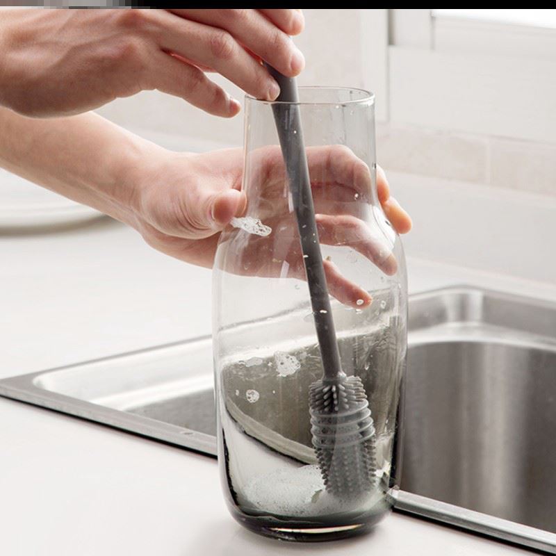 2个装超长33CM手柄硅胶杯刷水壶超清洁刷