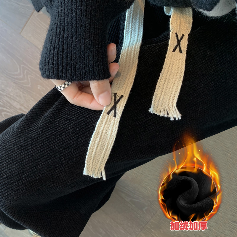 欧棉绒女阔腿裤