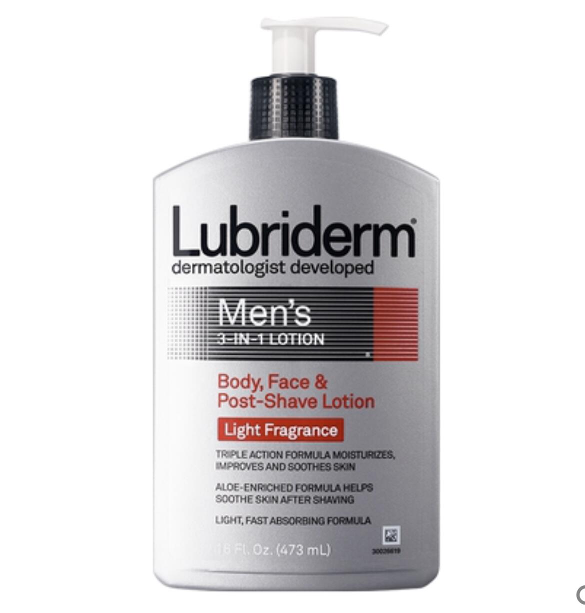 39.93元，Lubriderm 强生 男士保湿滋润身体乳 473ml 