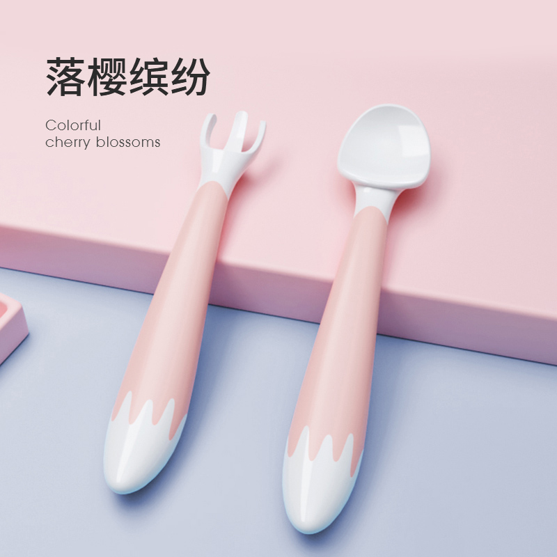 嫚熙宝宝吃饭训练叉勺餐具