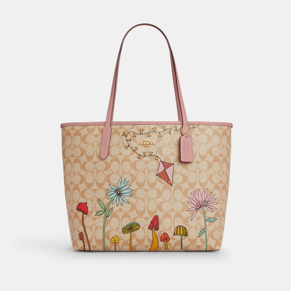 coach coach x observed by us city tote bag in signature canvas