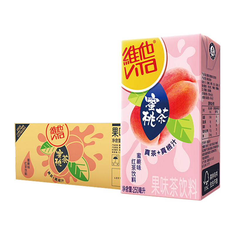 拍2件！维他蜜桃茶果味茶饮料48盒