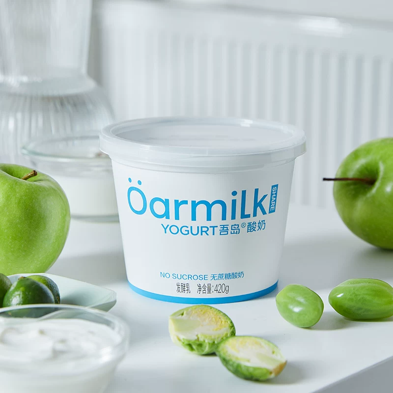 【拍4加赠3杯】Oarmilk吾岛低温酸奶草莓蜜桃低温奶420g*1桶