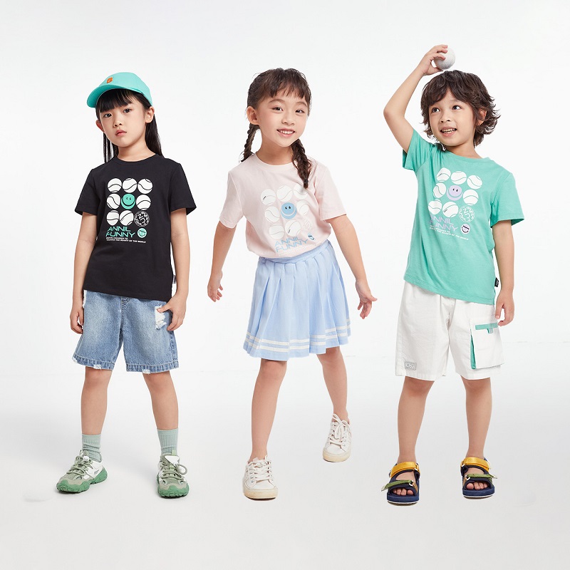 全尺码同价！安奈儿亲子装纯棉短袖t恤