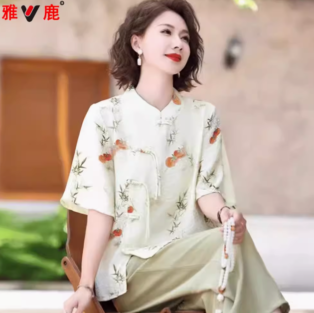 上衣24.9元，裤子19.9元！雅鹿.国风洋气妈妈装
