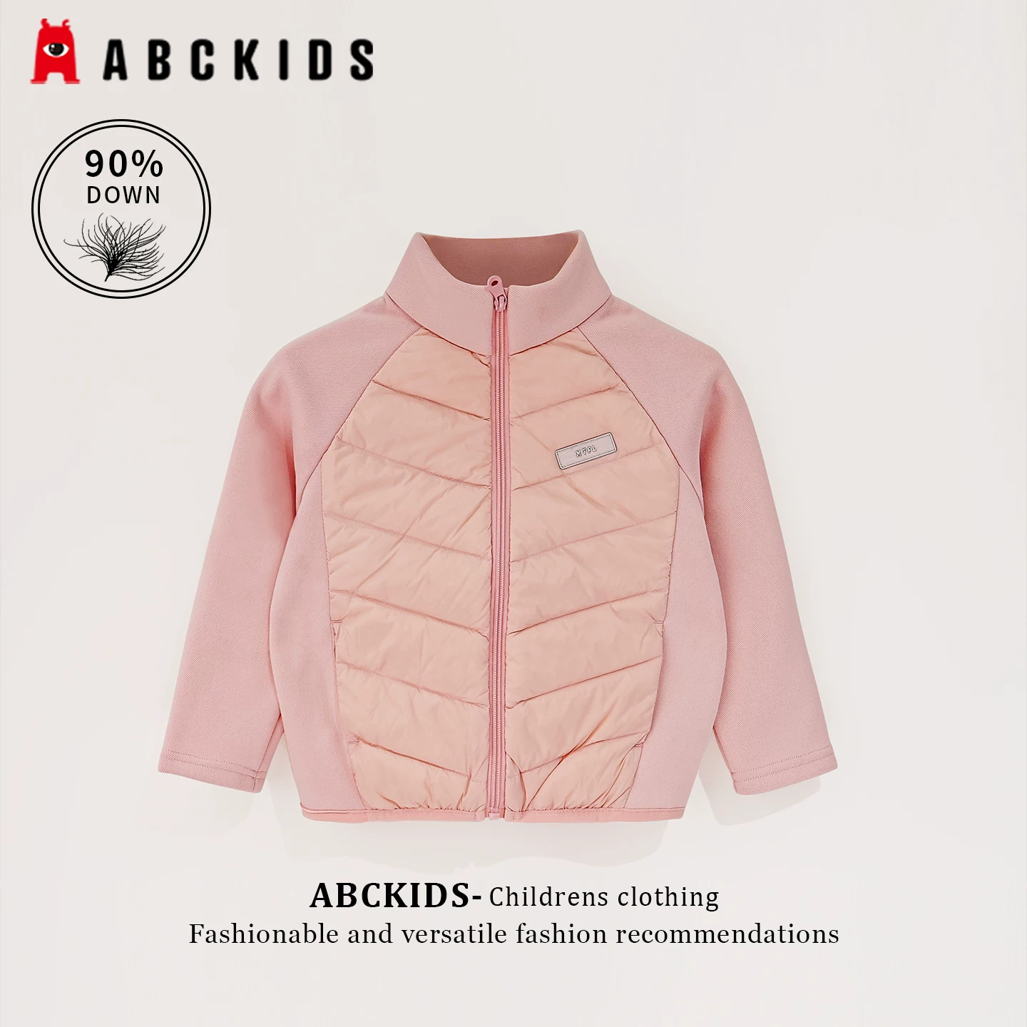 abckids童装女童羽绒服2026冬装新款儿童白鸭绒内胆男童校服神器