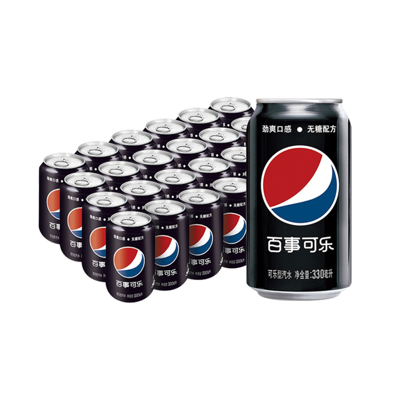 百事可乐无糖碳酸汽水330mLx24罐
