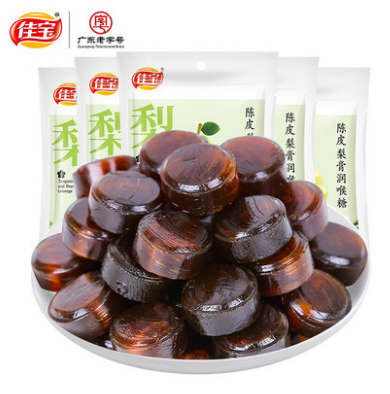 9.9元包邮！佳宝 陈皮梨膏润喉糖15g*5袋
