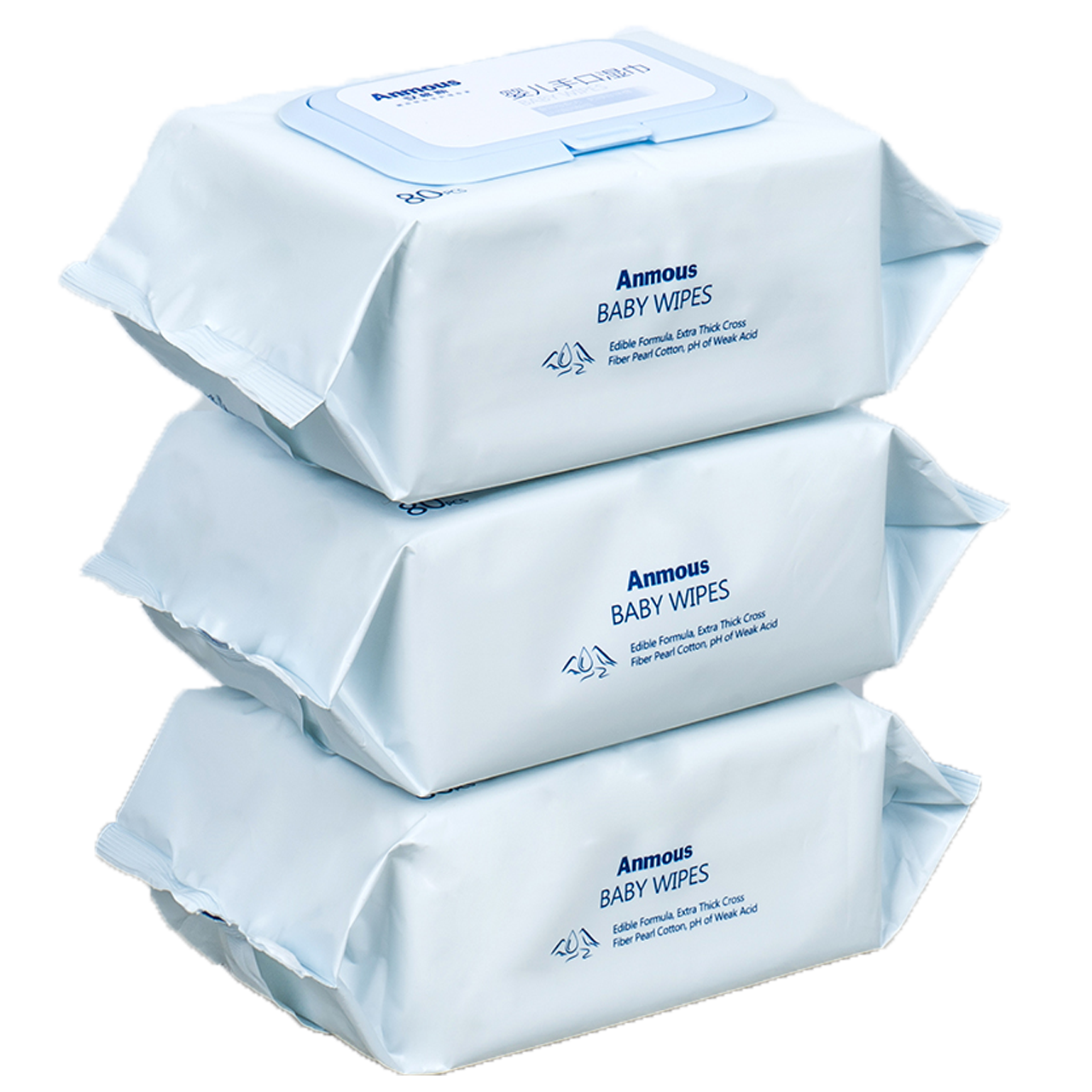 安慕斯婴儿湿巾纸手口屁专用大包装80*6包