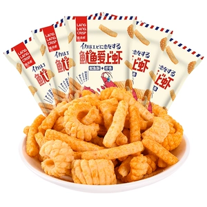 鱿鱼爱上虾30g虾条休闲零食网红同款童年怀旧办公室送女朋友