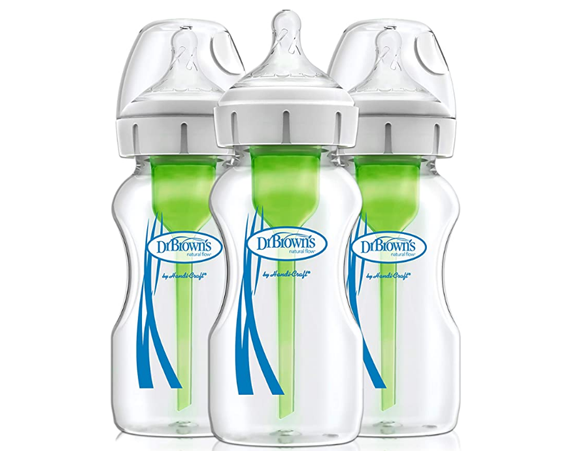 drbrowns布朗博士新生婴儿防胀气宽口玻璃奶瓶255ml3个