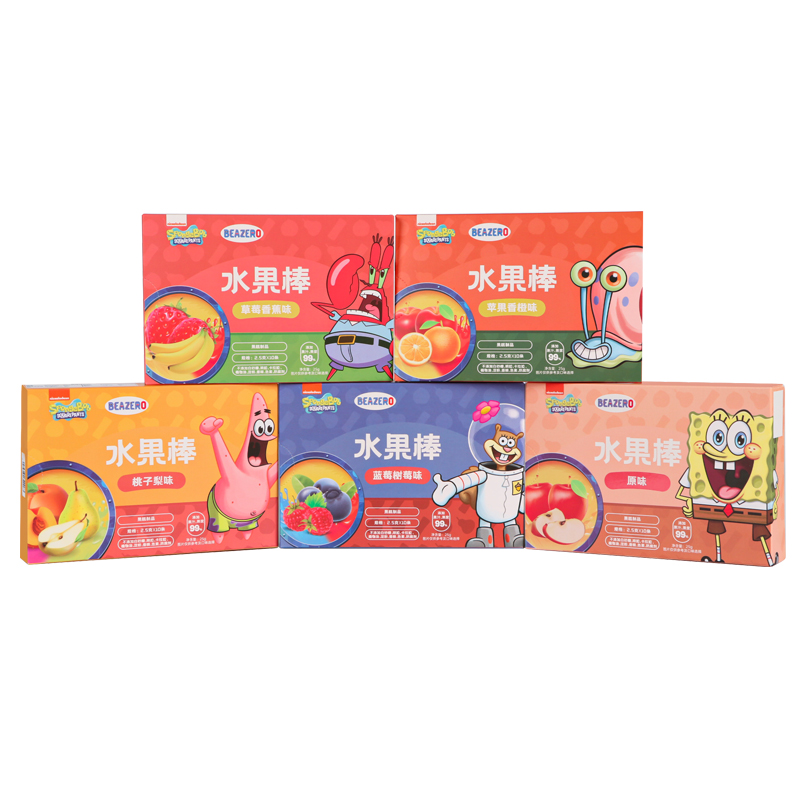 beazero海绵宝宝水果棒果肉条5盒装